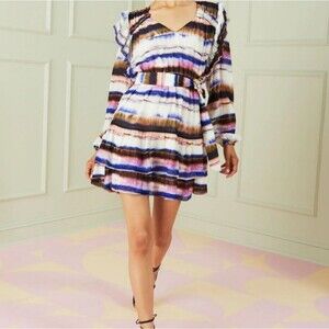 Marie Oliver Lawson Dress Terrain medium silk blendFeaturing inky watercolor